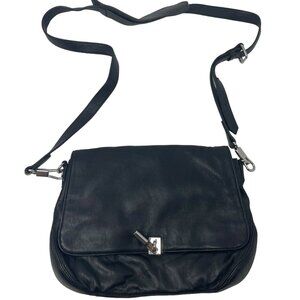 Eiizabeth & James Cynnie Mini Black Leather Crossbody Bag Purse
